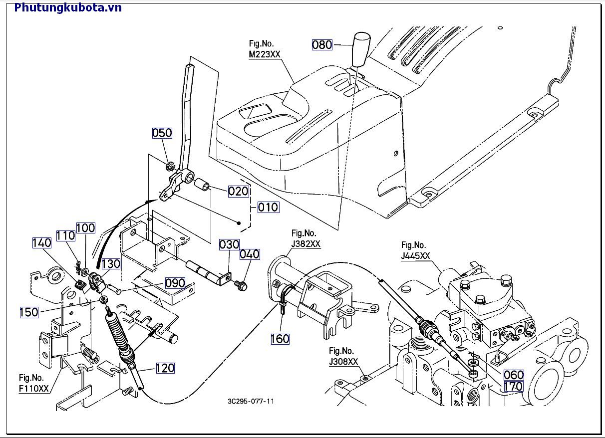 Cần gạt van điều khiển bổ trợ cũ 50001-89999